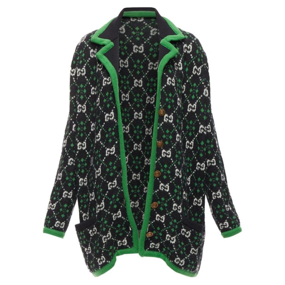 Gucci Monogram Alpaca Wool Knit Coat